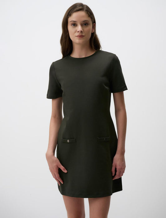 Crew Neck Relaxed Fit Short Sleeve Mini Dress