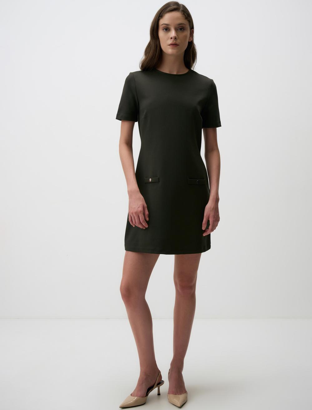 Crew Neck Relaxed Fit Short Sleeve Mini Dress