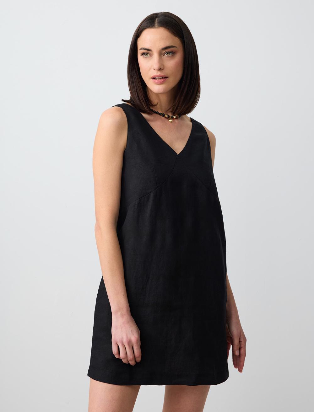 V-Neck Sleeveless-Sleeve Dress - 5SW062718