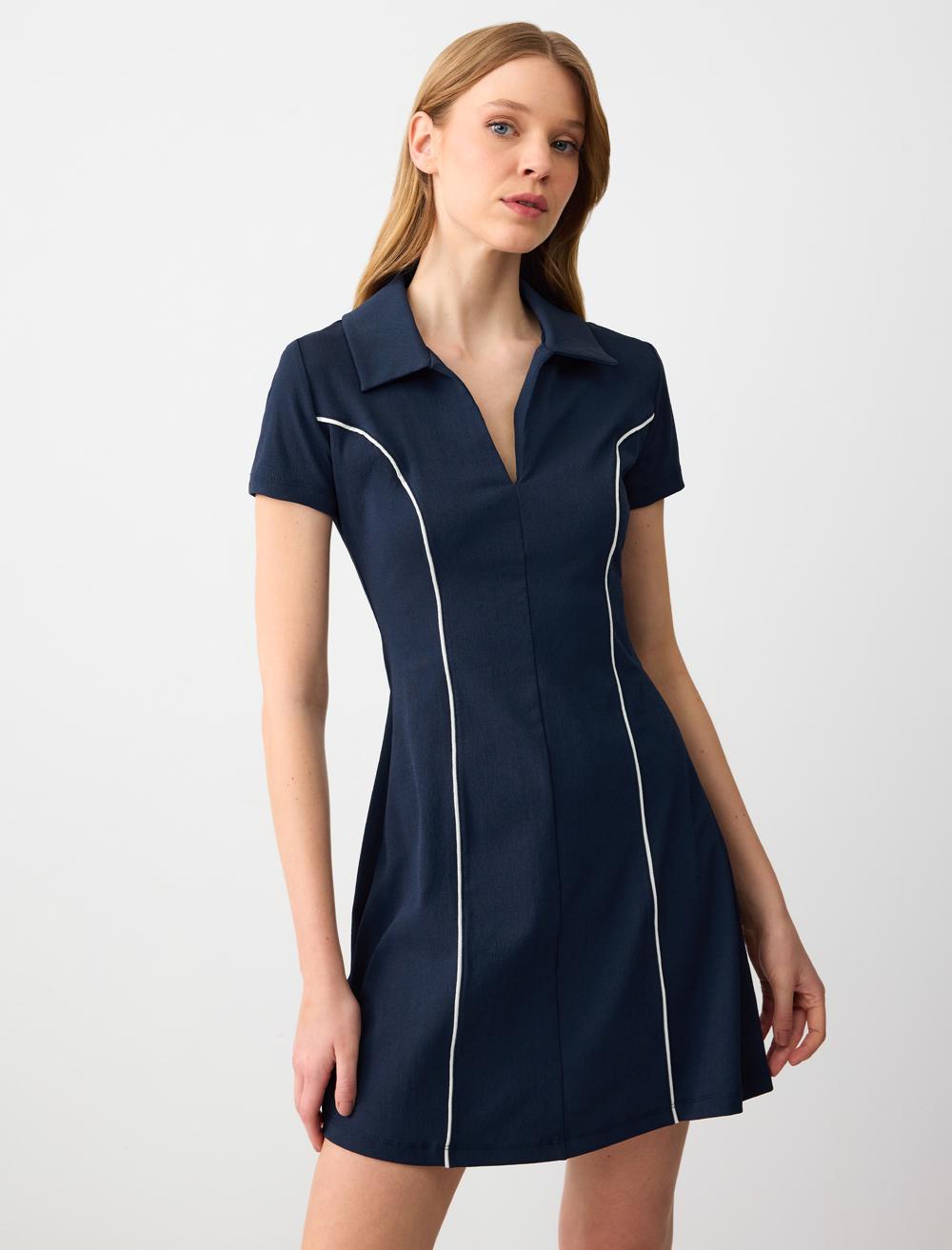 Slim Fit Polo Shirt Short-Sleeve Dress
