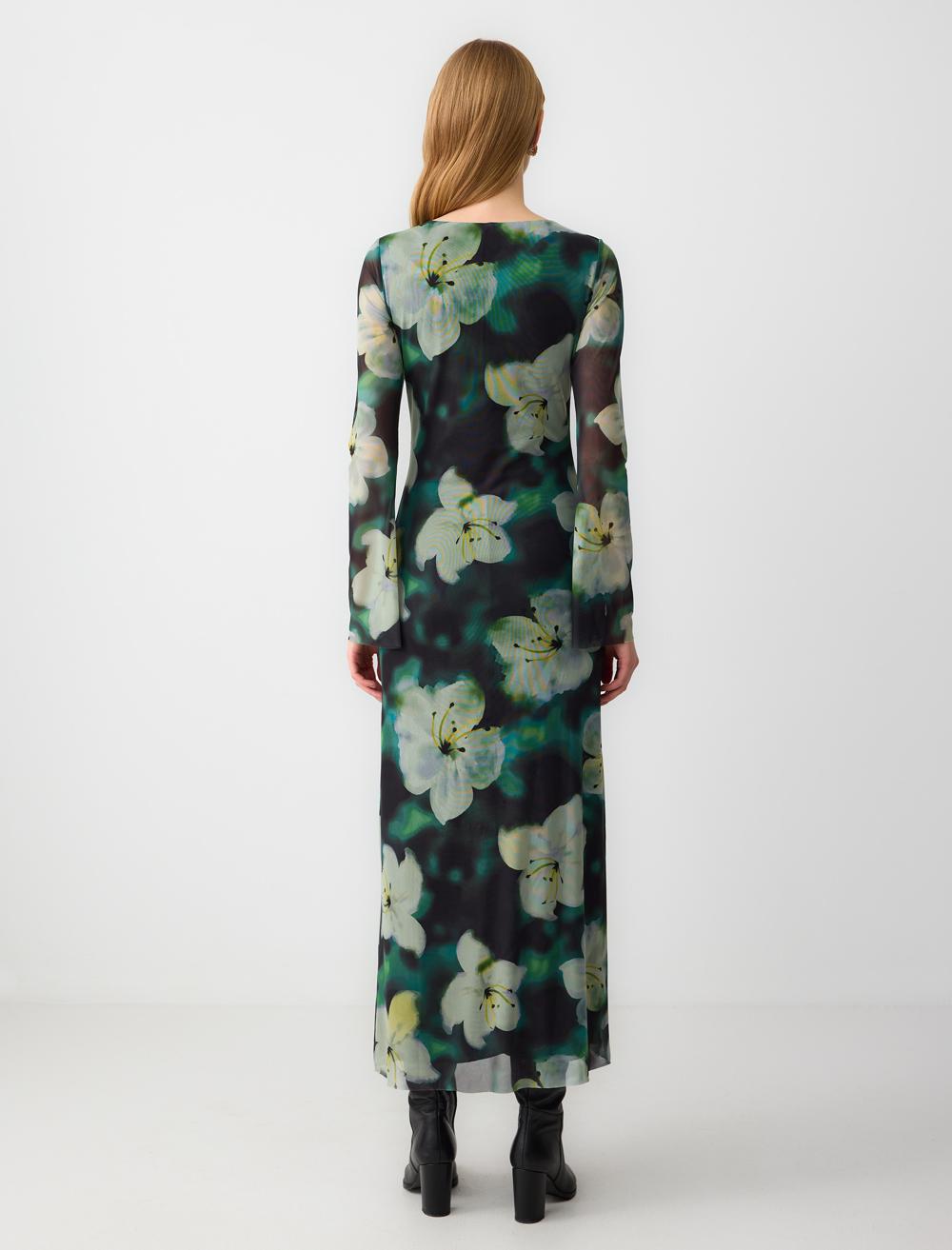 Crew Neck Long-Sleeve Dress - 5SW062999