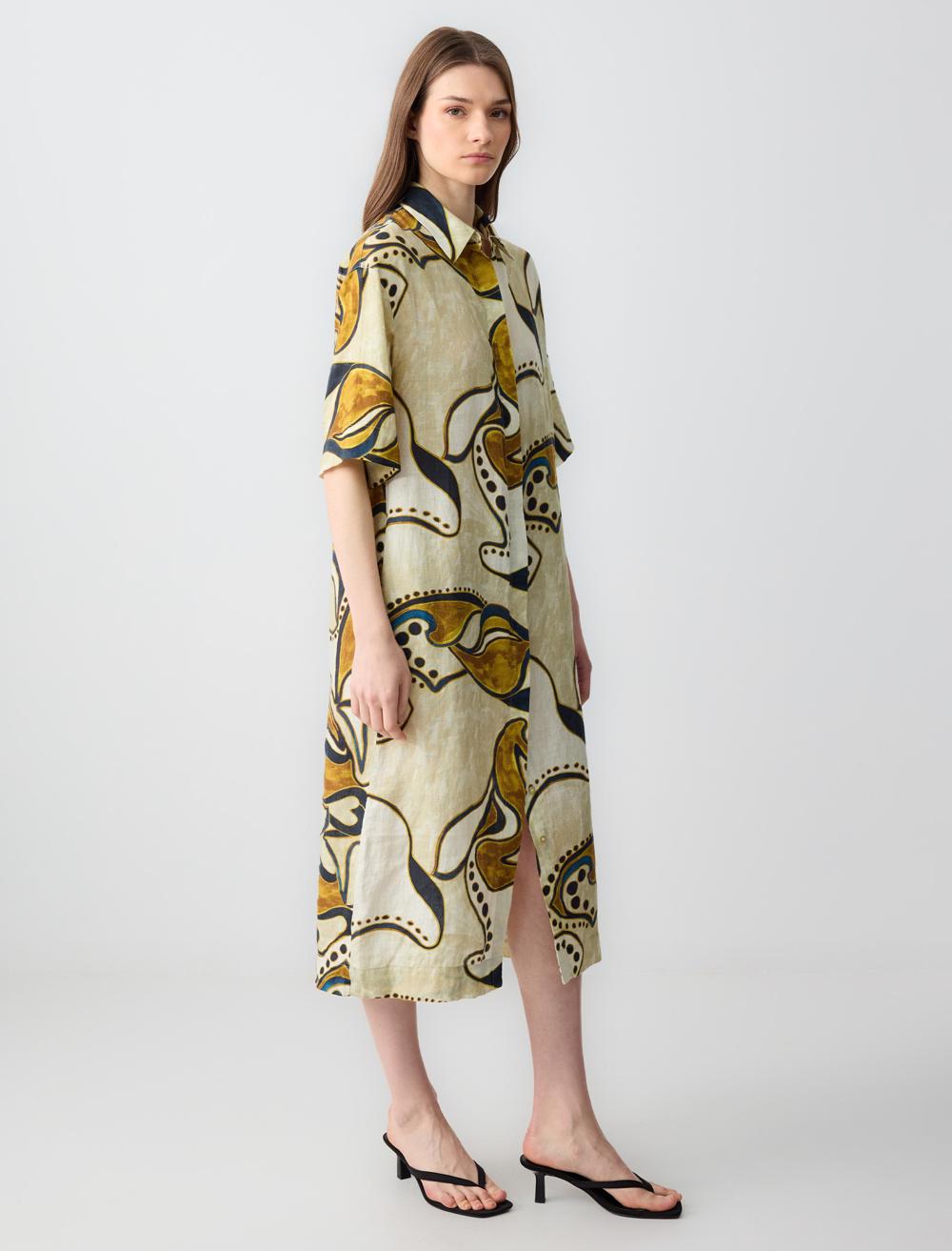 Loose Fit Shirt Collar Dress - 5SW063159