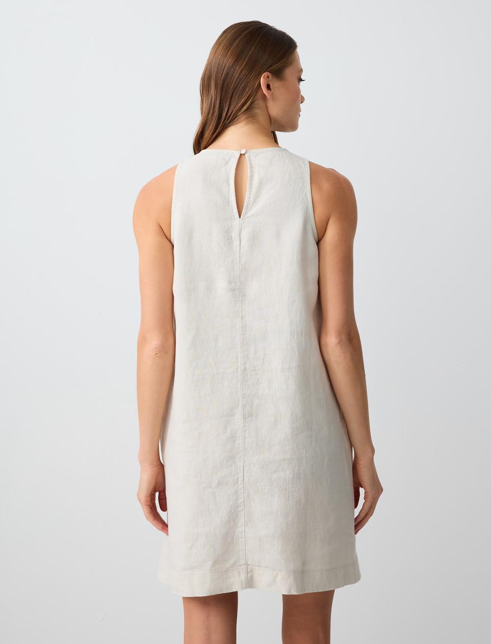 Crew Neck Sleeveless-Sleeve Dress - 5SW063162