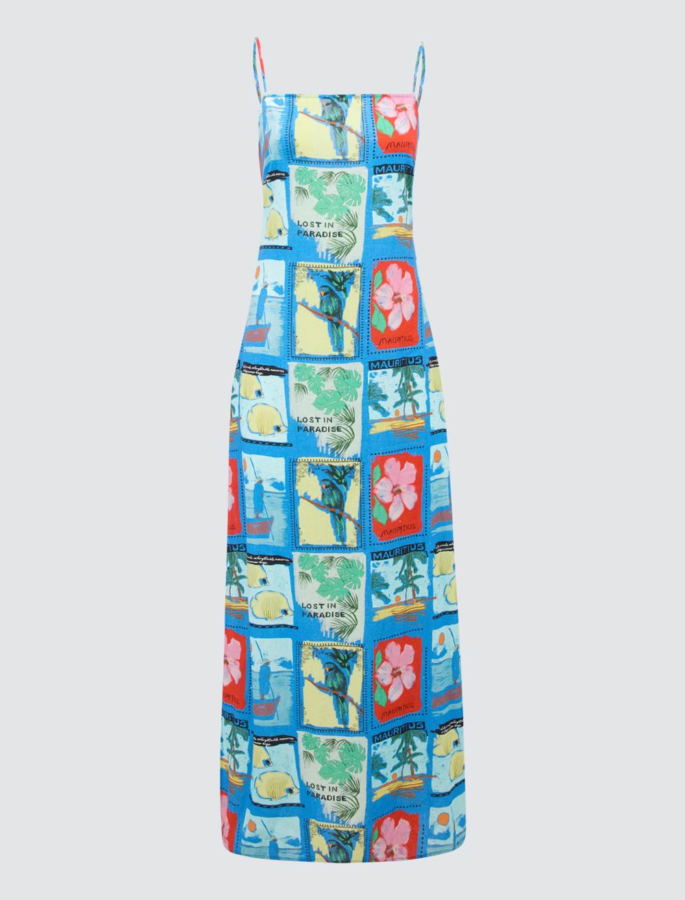 Spaghetti Straps-Sleeve Dress - 5SW063195