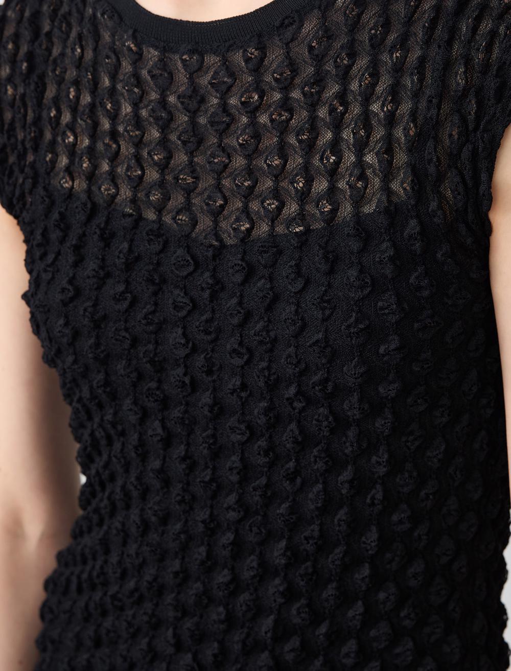 Slim Fit Crew Neck Short-Sleeve Dress - Black - 5SW063649900
