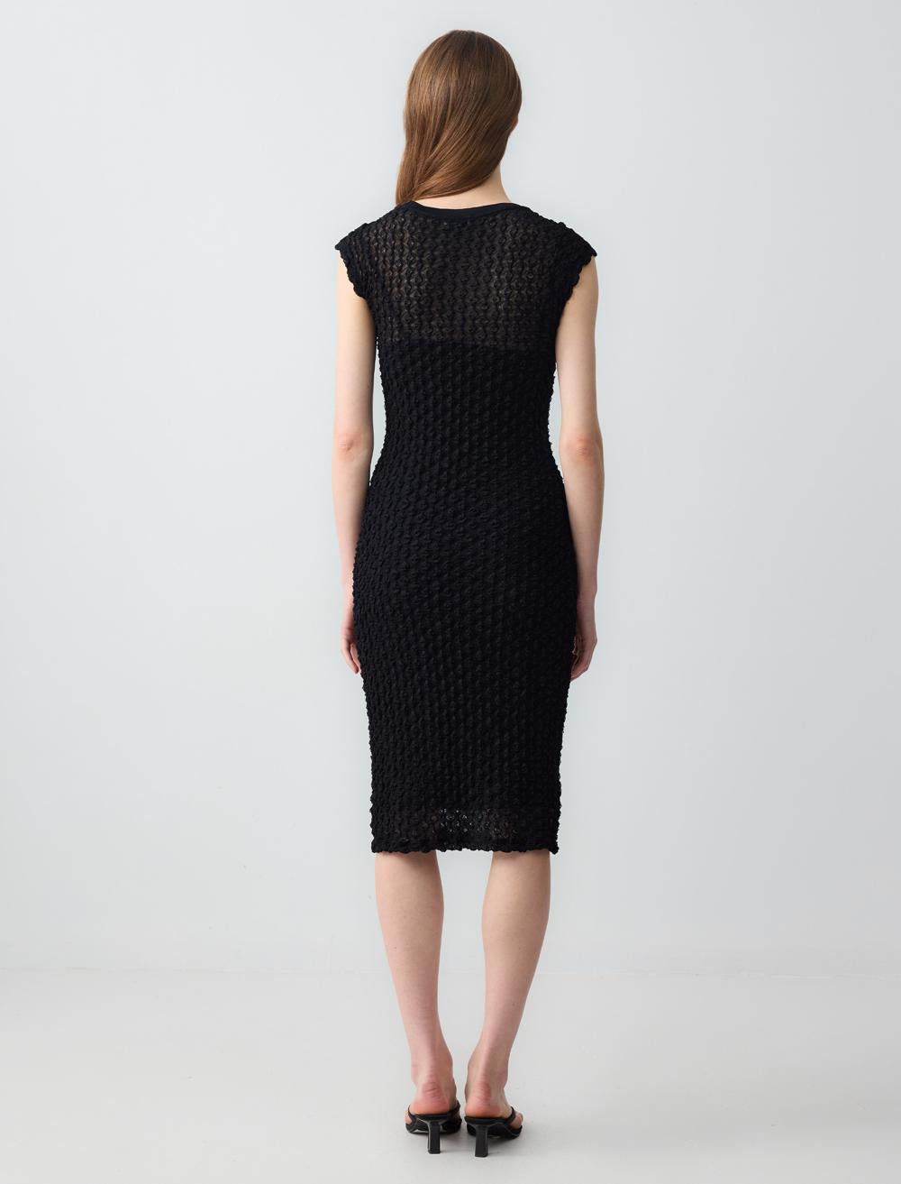 Slim Fit Crew Neck Short-Sleeve Dress - 5SW063649