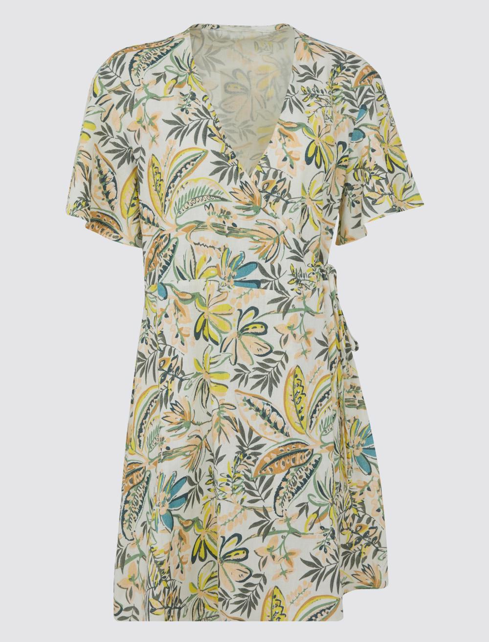 V-Neck Short-Sleeve Dress - 5SW063669