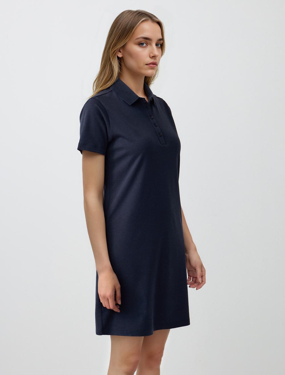 Shirt Collar Short-Sleeve Dress - 5SW063876