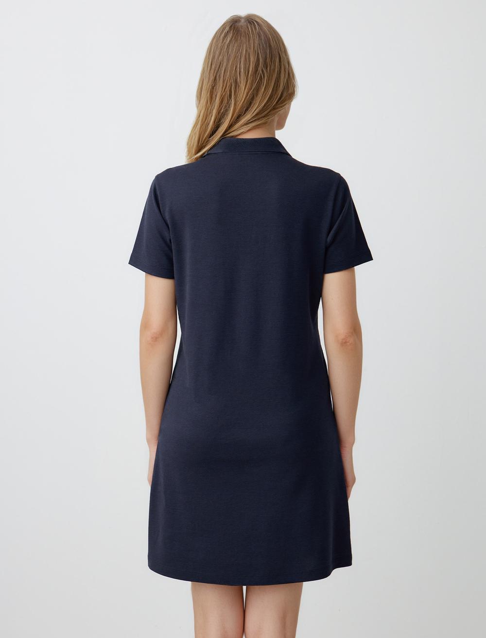 Shirt Collar Short-Sleeve Dress - 5SW063876