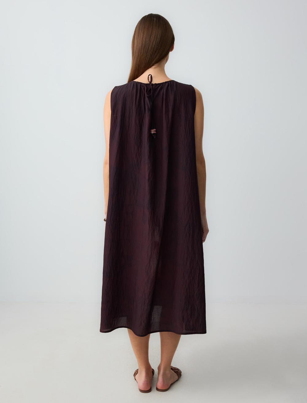 Loose Fit Crew Neck Sleeveless-Sleeve Dress - 5SW064273