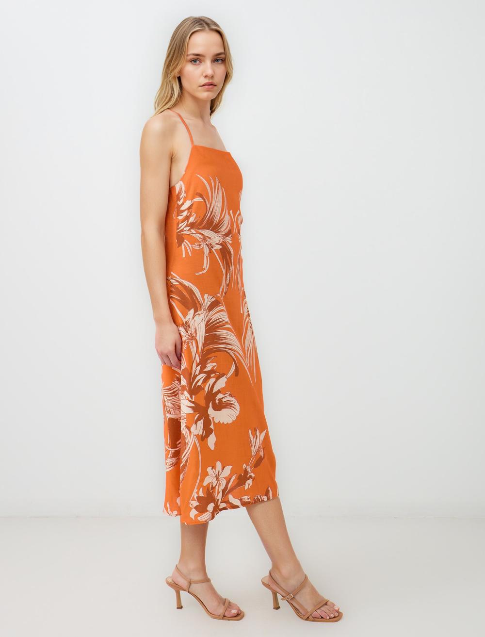 Slim Fit Spaghetti Straps-Sleeve Dress - 5SW064417