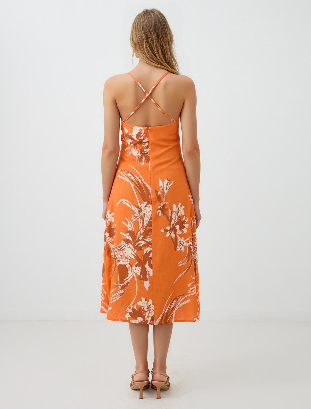 Slim Fit Spaghetti Straps-Sleeve Dress - 5SW064417