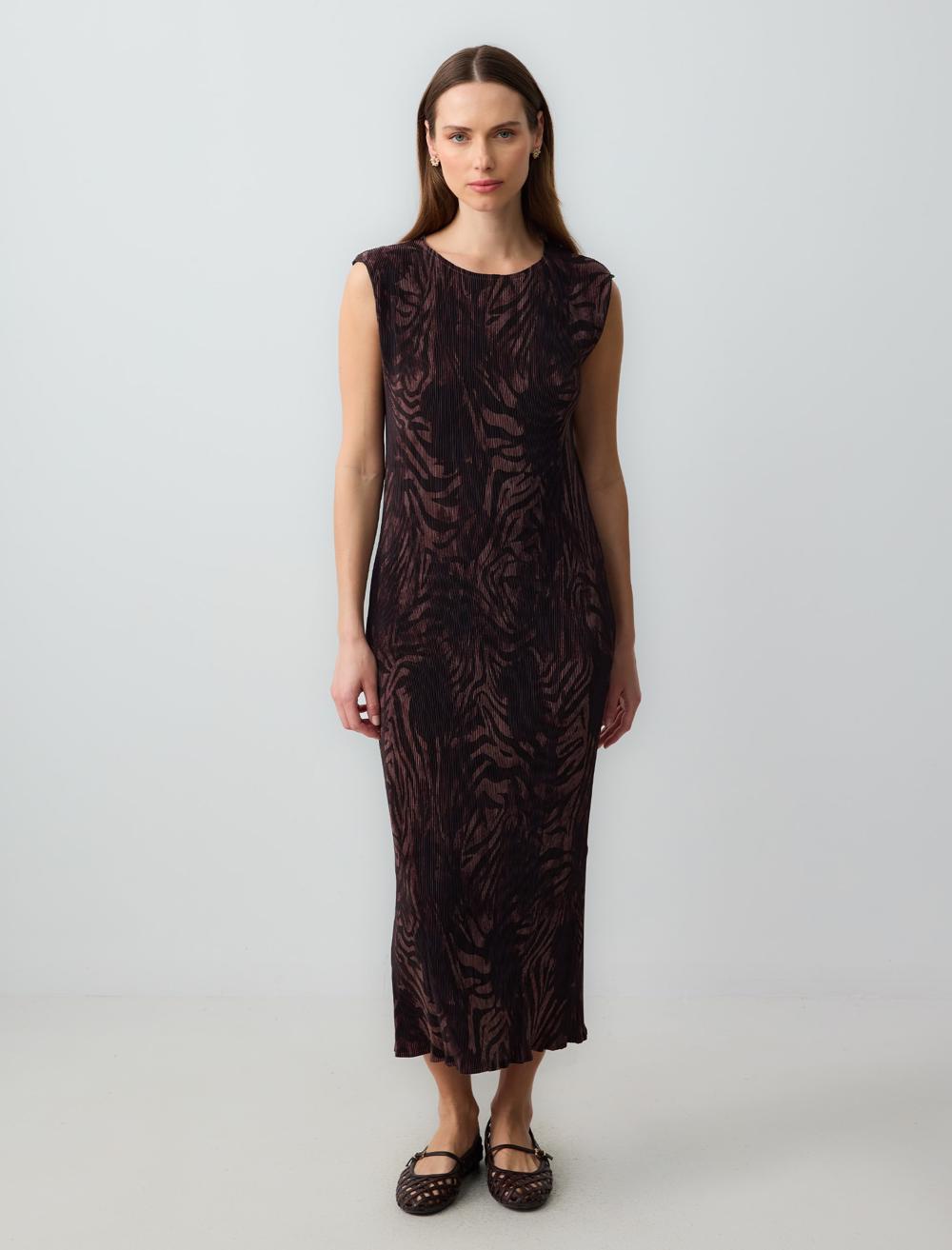 Crew Neck Sleeveless-Sleeve Dress - 5SW064755