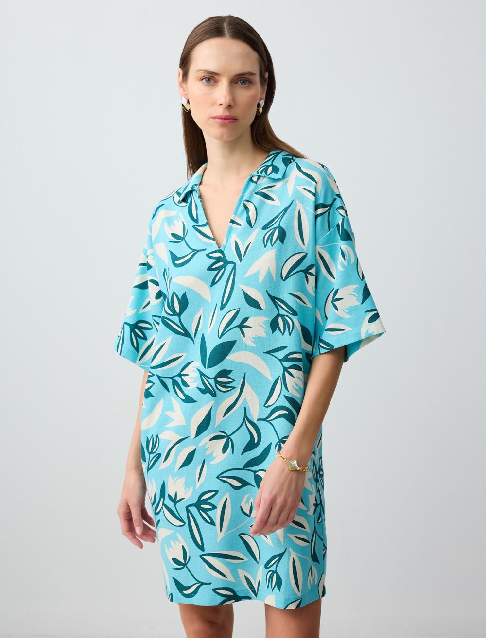 Loose Fit V-Neck Dress - 5SW064756