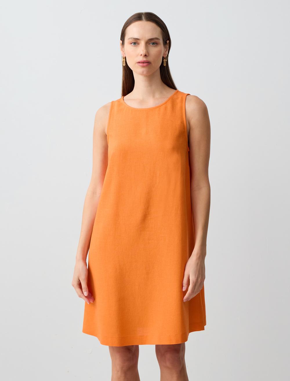 Loose Fit Crew Neck Sleeveless-Sleeve Dress - 5SW064776