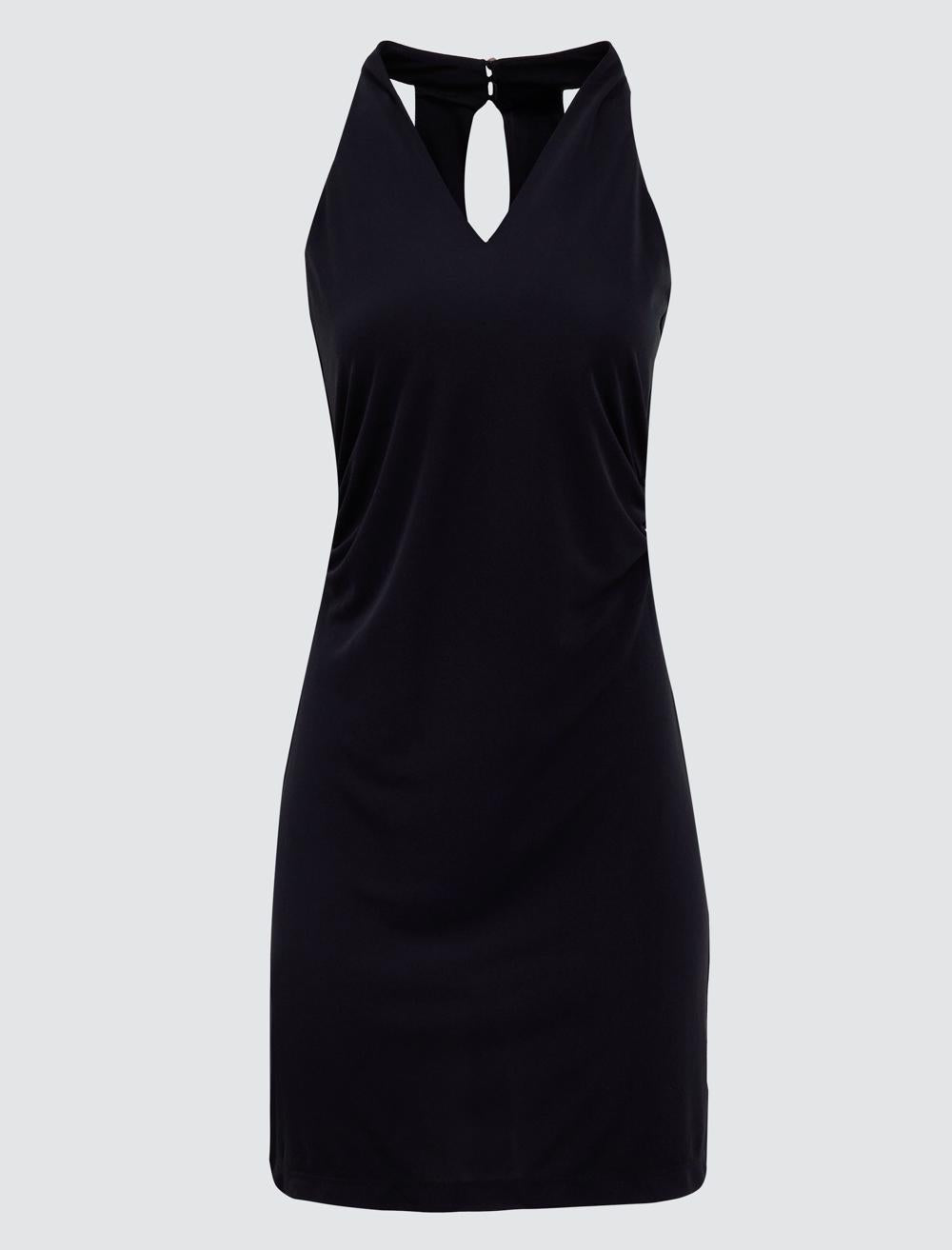 Slim Fit V-Neck Sleeveless-Sleeve Dress - 5SW064796