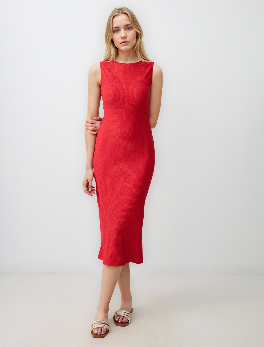 Off-The-Shoulder Sleeveless-Sleeve Dress - 5SW064991