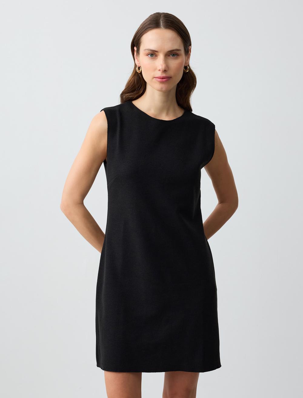 Crew Neck Sleeveless-Sleeve Dress - 5SW065008