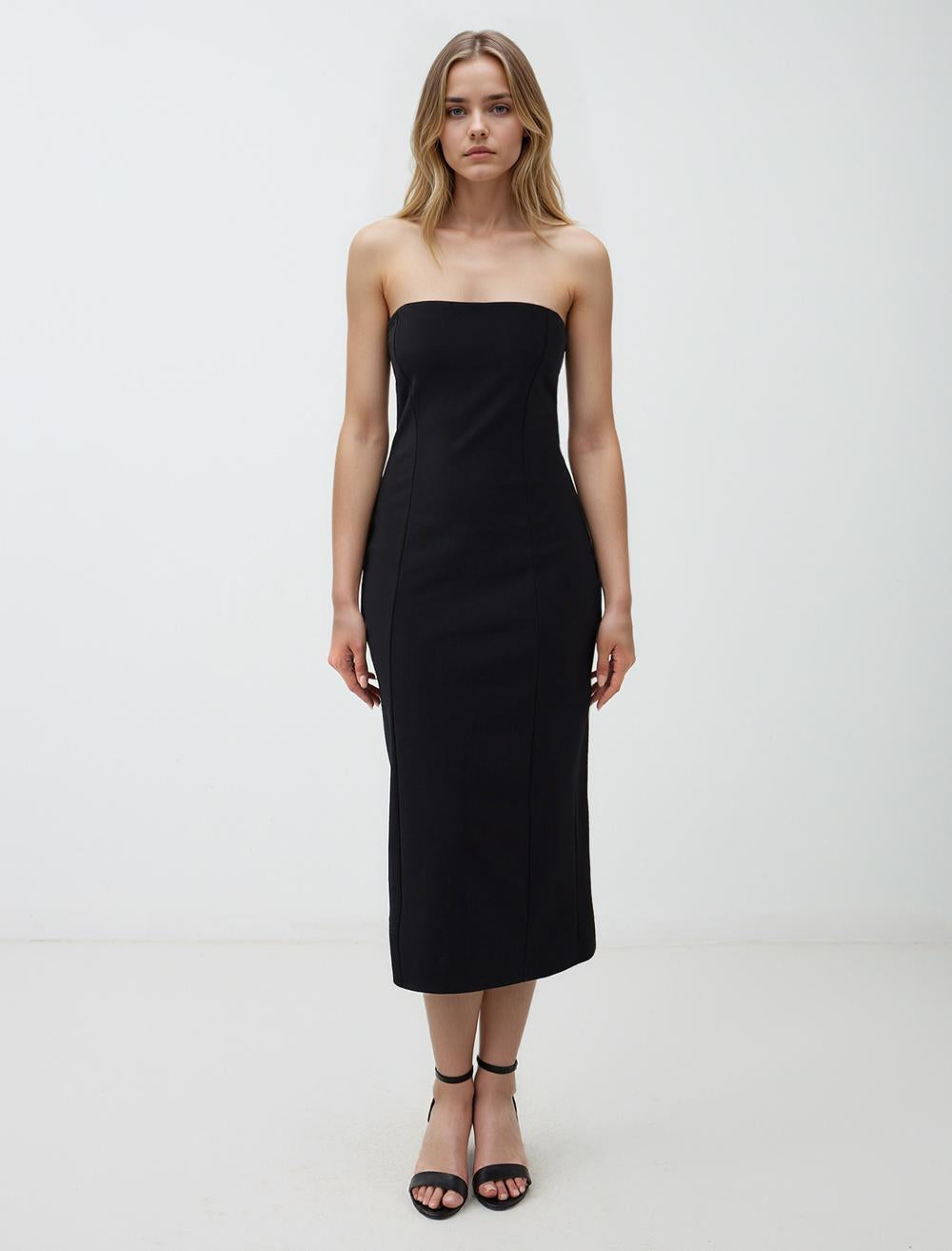 Slim Fit Sleeveless-Sleeve Dress - 5SW065313