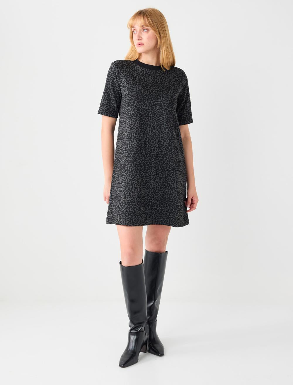 Crew Neck Dress - Black - 5WW062257900
