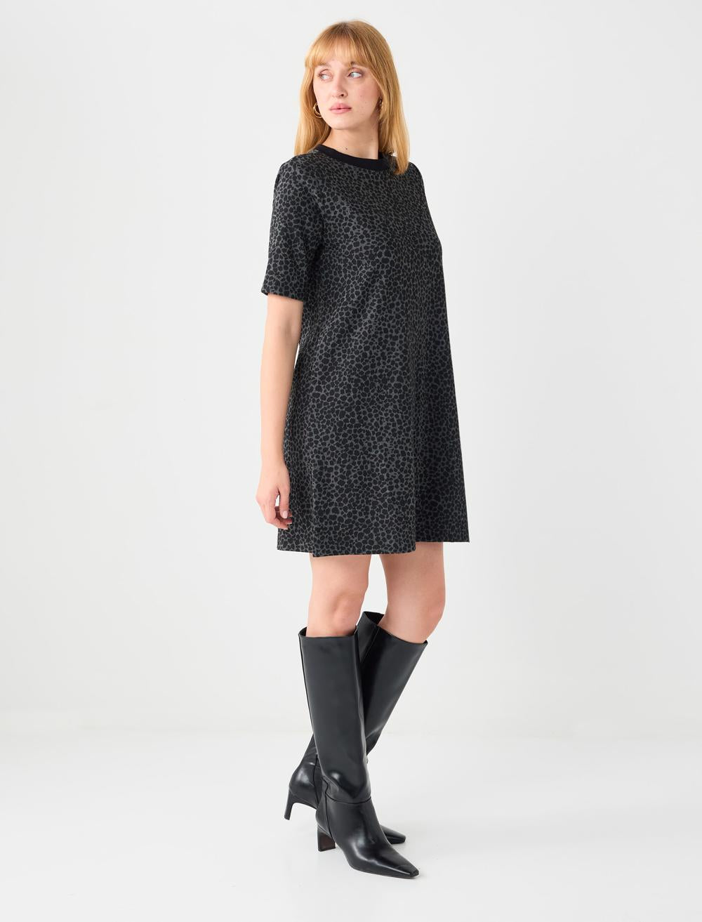 Crew Neck Dress - Black - 5WW062257900