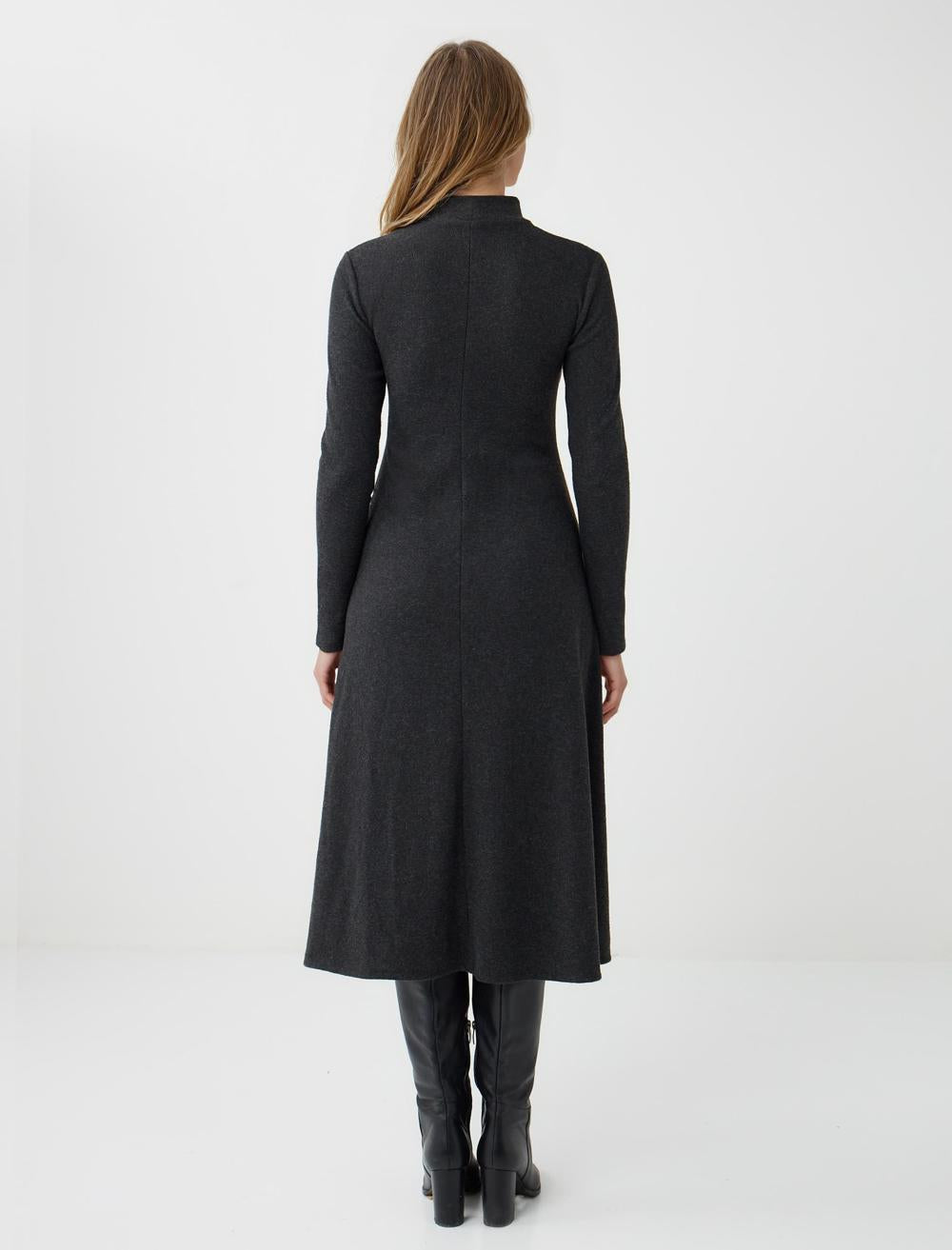 Polo Neck Long-Sleeve Dress - 5WW062862