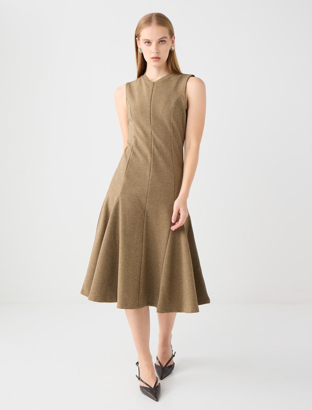 Crew Neck Sleeveless-Sleeve Dress - 5WW065660