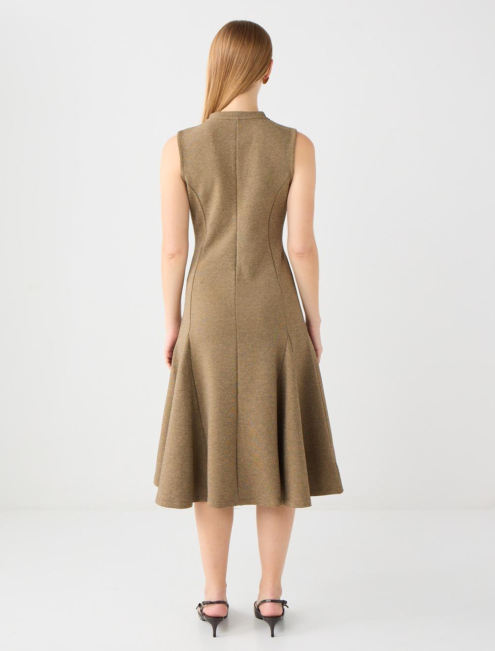Crew Neck Sleeveless-Sleeve Dress - 5WW065660