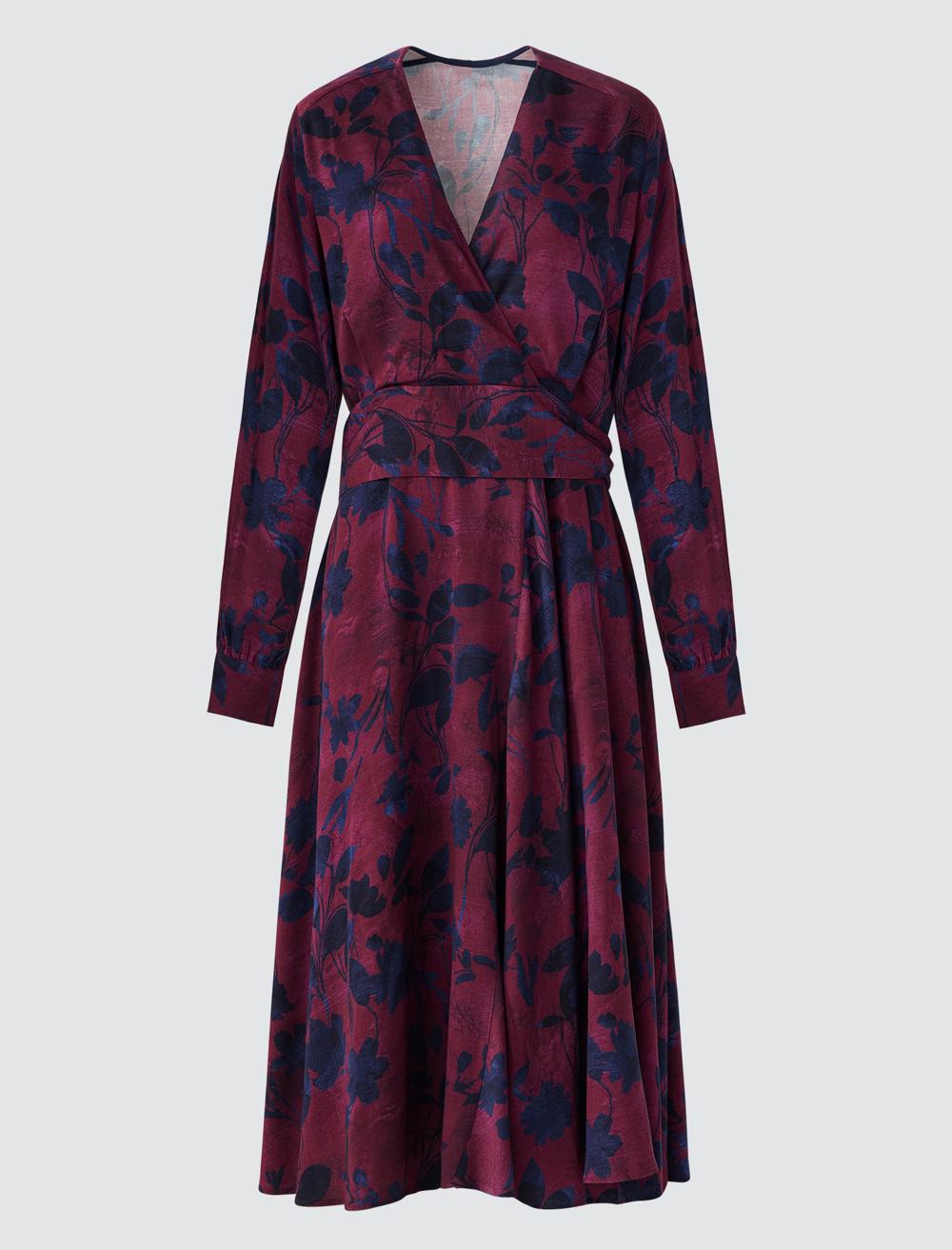 V-Neck Long-Sleeve Dress - 5WW065702
