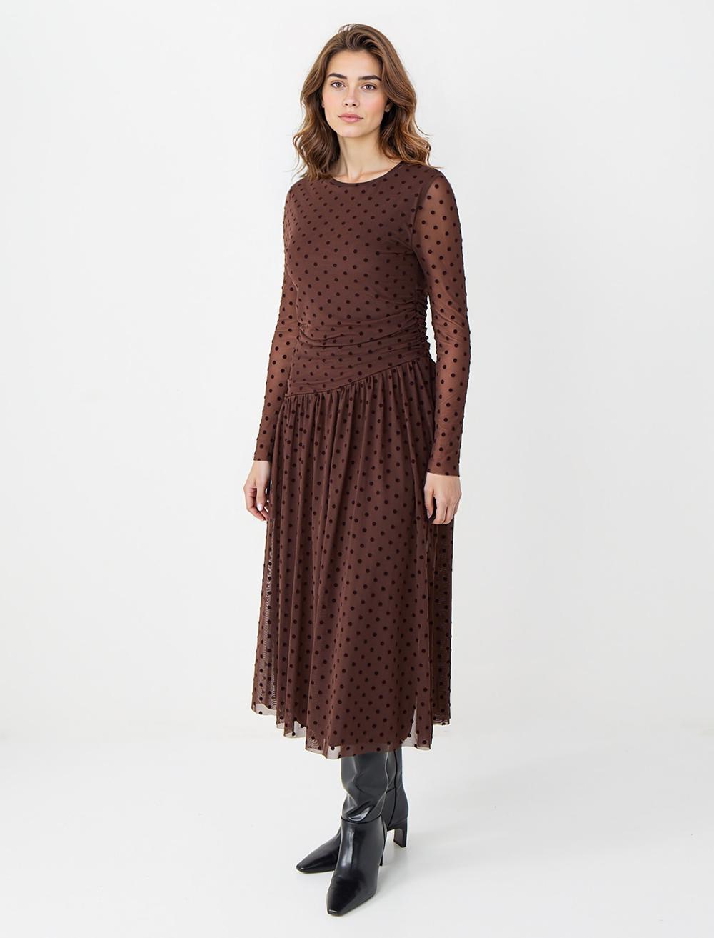 Crew Neck Long-Sleeve Dress - 5WW065872