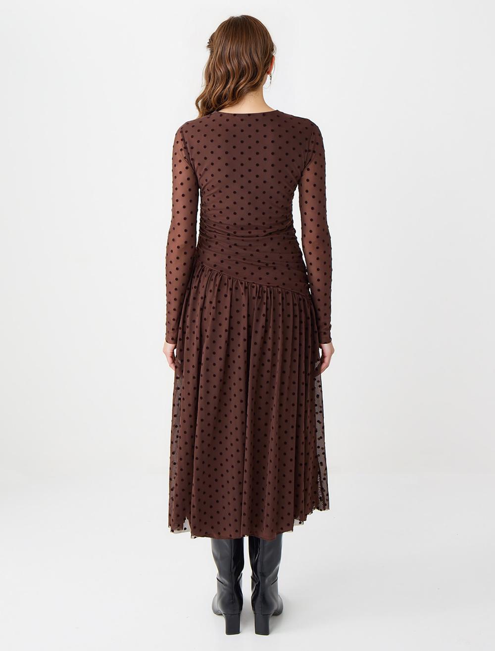 Crew Neck Long-Sleeve Dress - 5WW065872