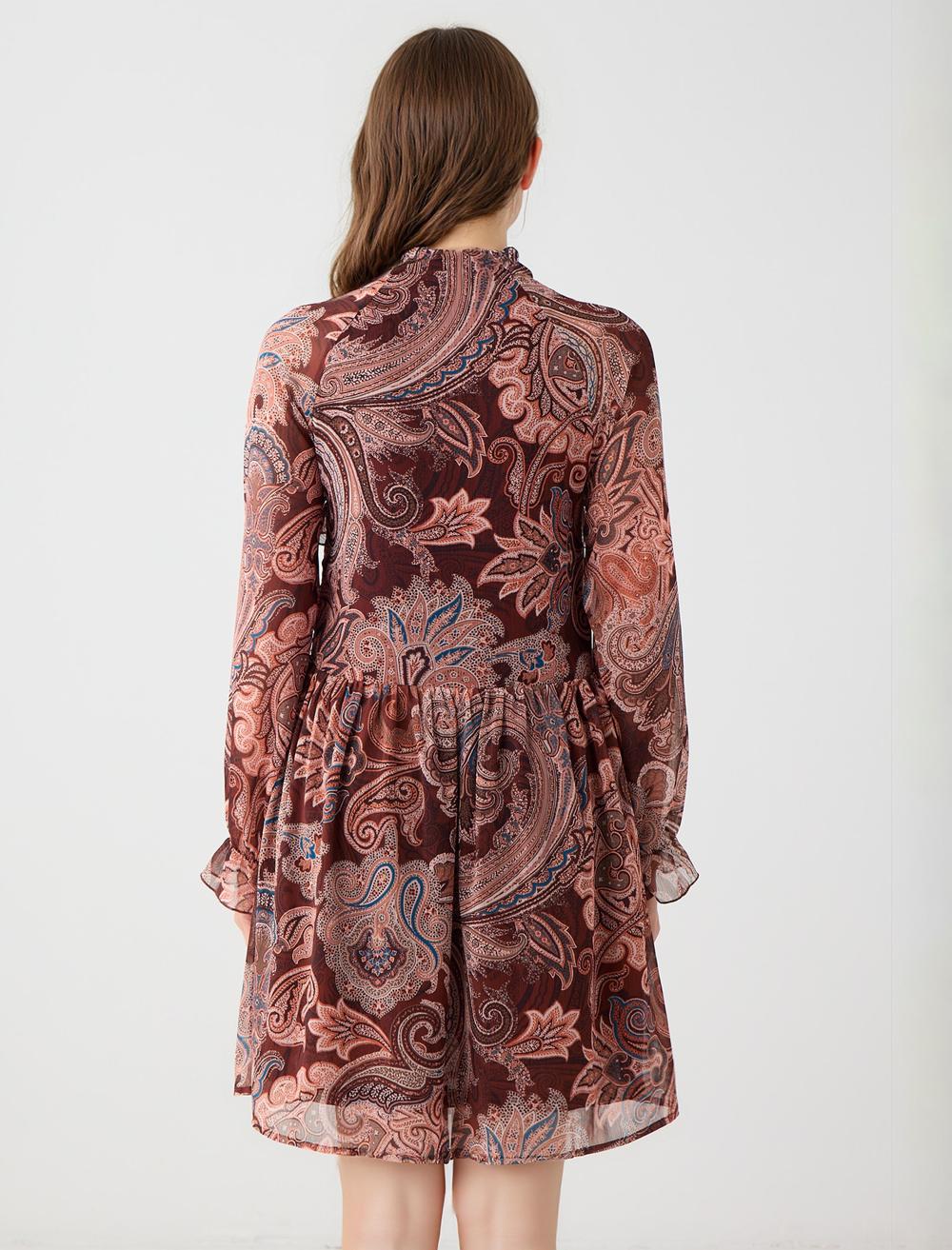 V-Neck Long-Sleeve Dress - 5WW066005