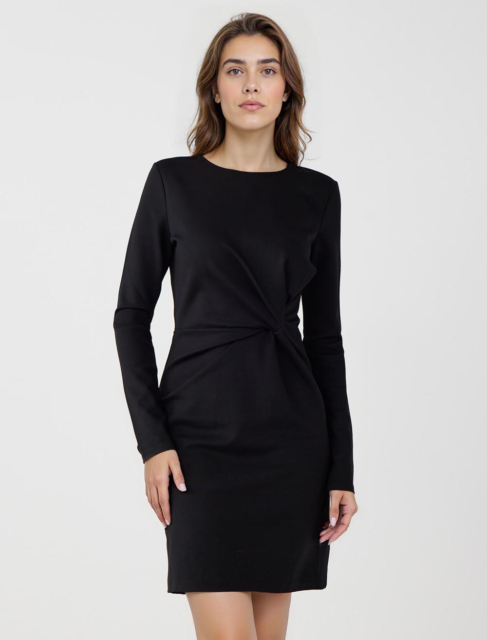 Crew Neck Long-Sleeve Dress - 5WW066072