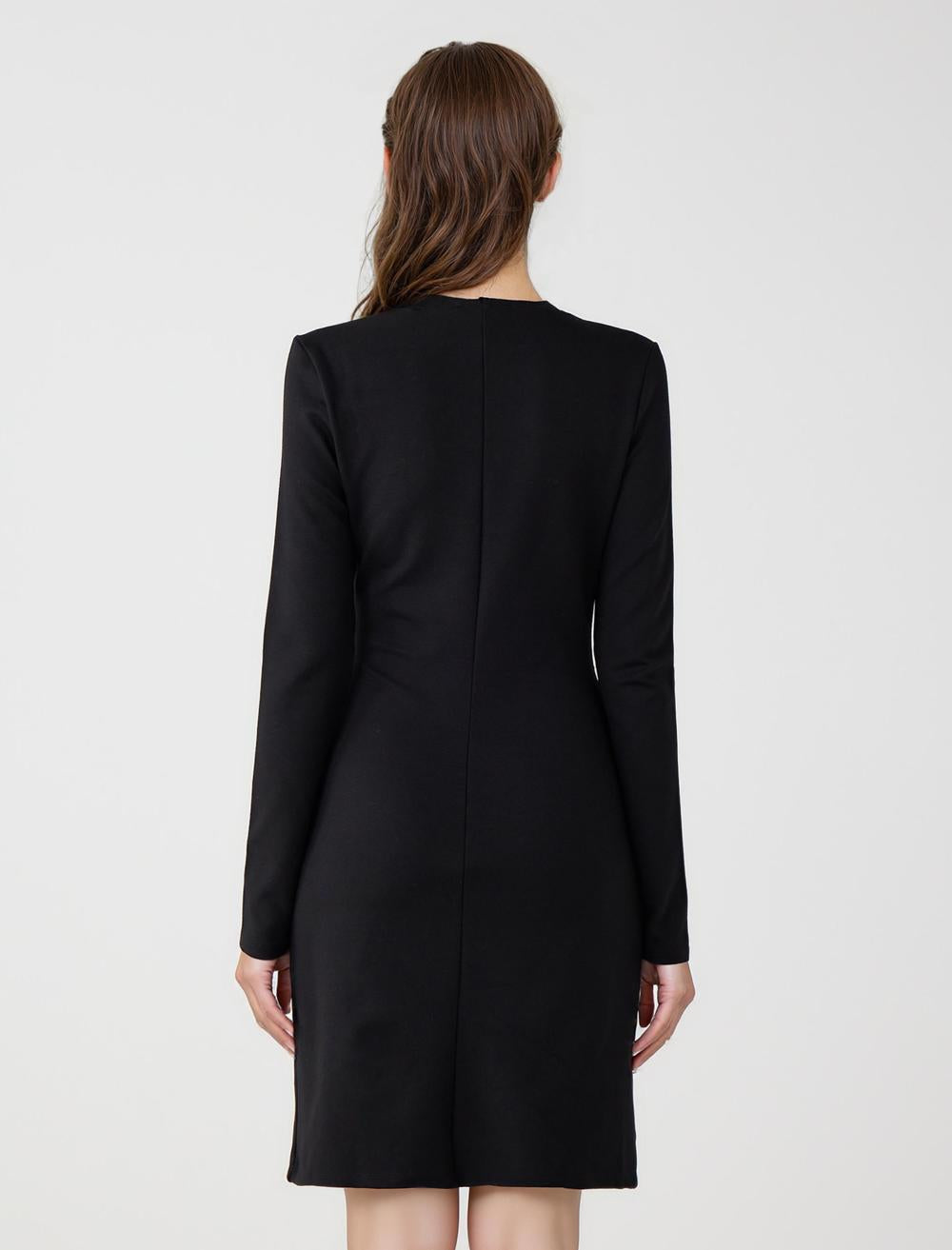Crew Neck Long-Sleeve Dress - 5WW066072