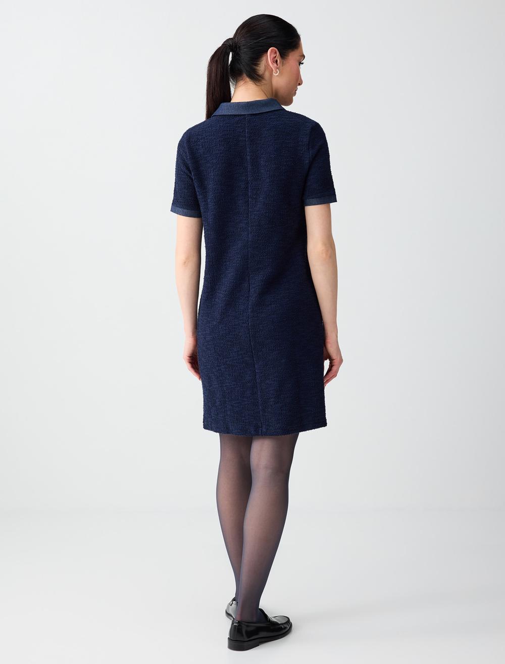 Ss Polo Midi Dress - Dark Blue
