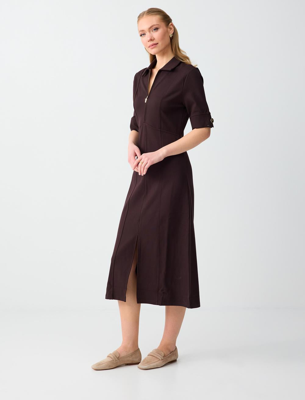 Ss Polo Midi Dress - Aci Kahve