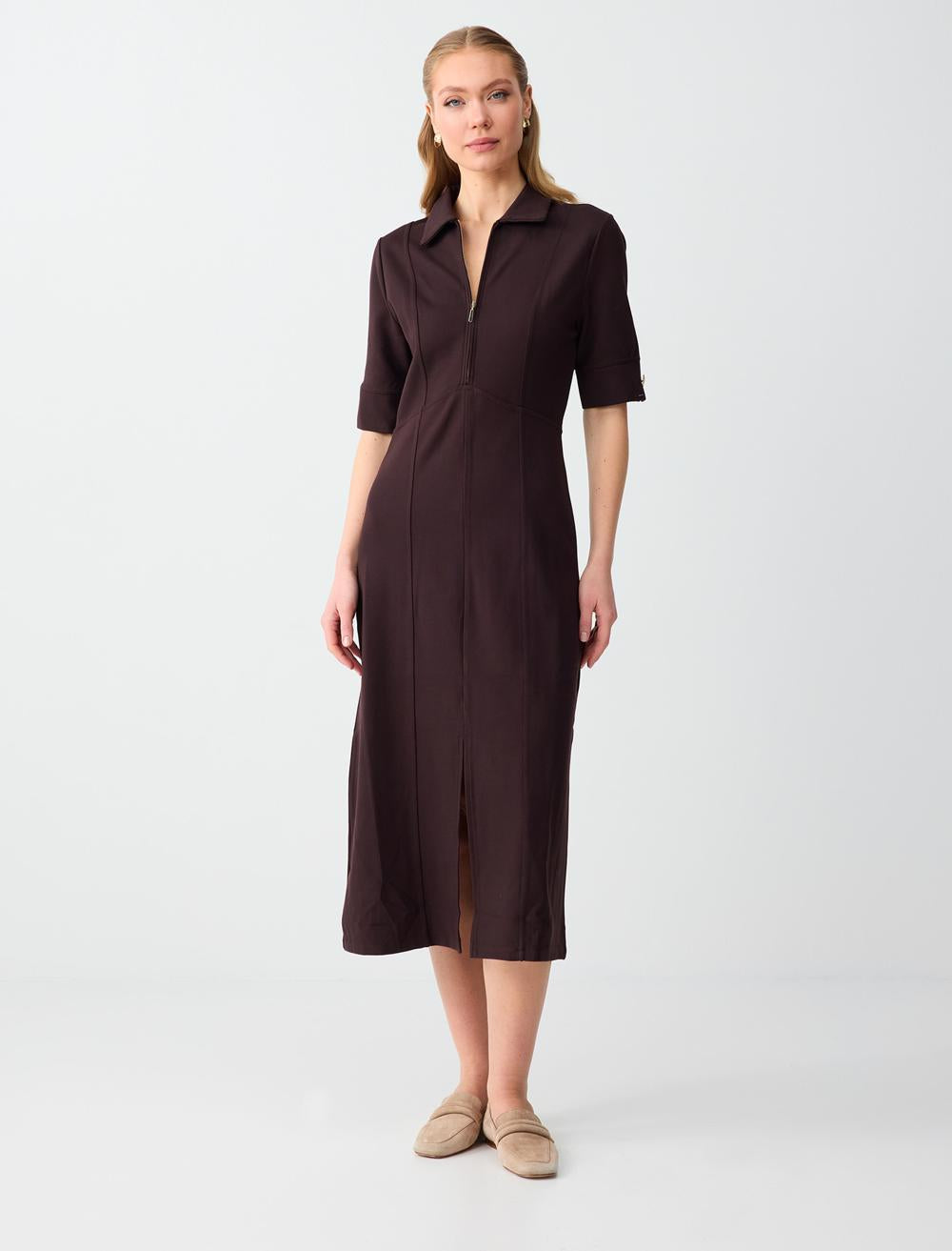 Ss Polo Midi Dress - Aci Kahve