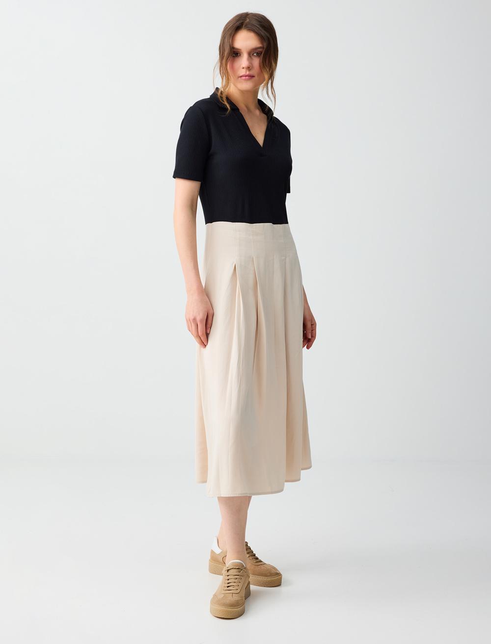 Slim Fit Polo Shirt Short Sleeve Dress - Black - 6SW065621900