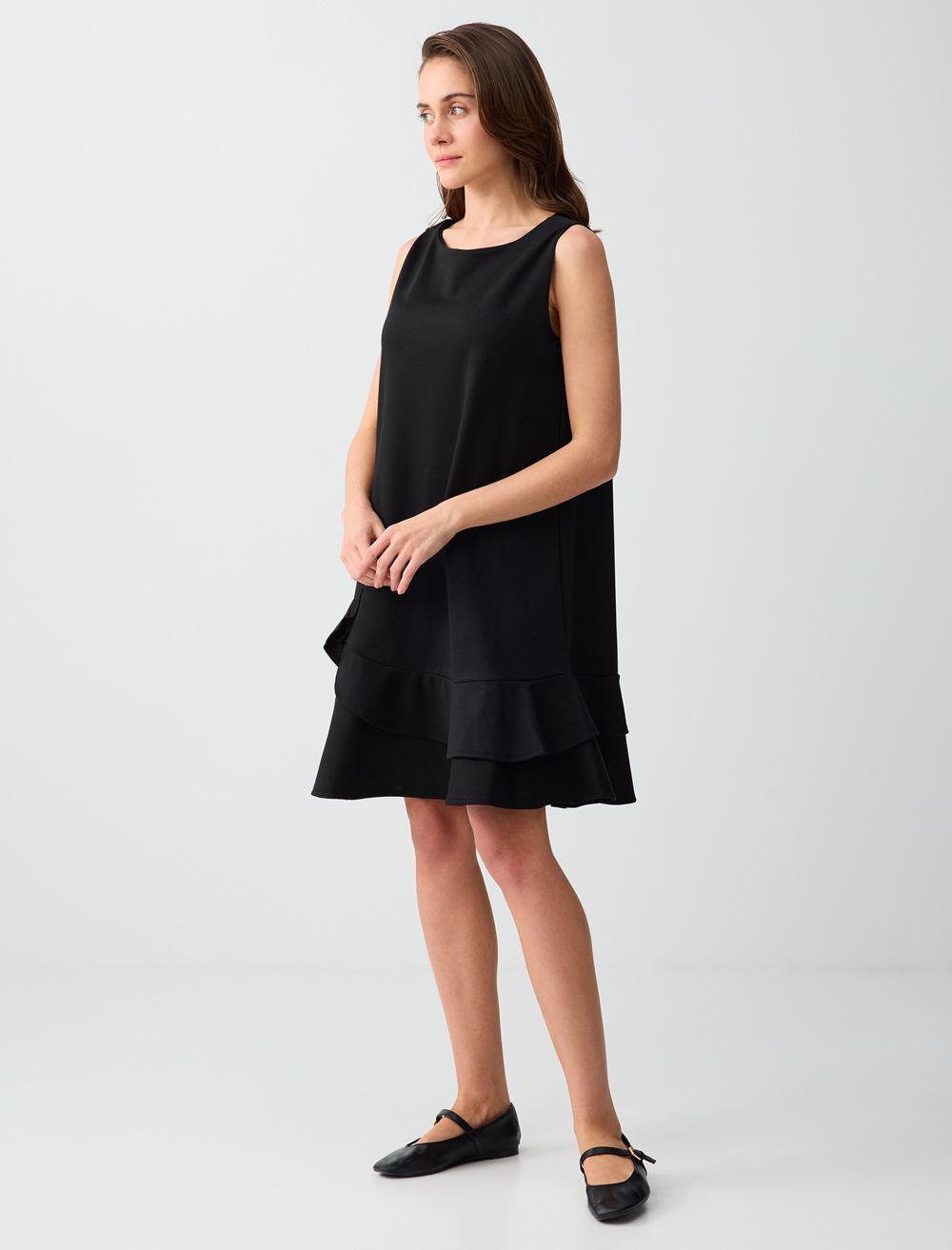 Loose Fit Off-The-Shoulder Dress - Black - 6SW066653900