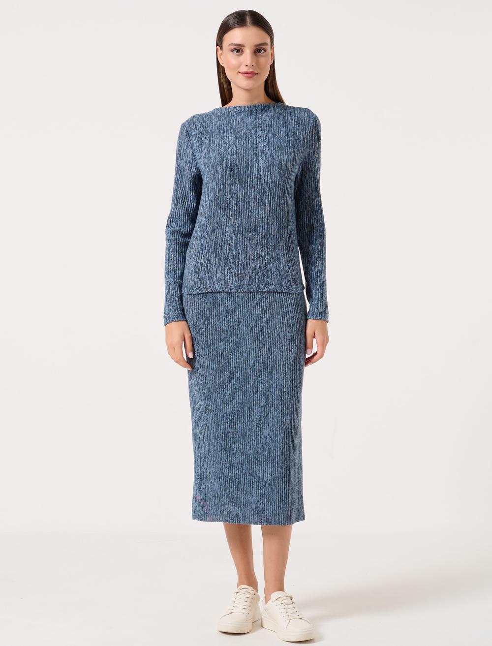 Slim Fit Normal Waist Midi Skirt