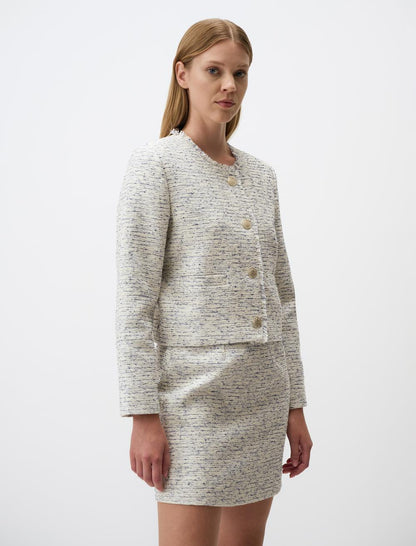 Straight Cut Patterned Mini Skirt