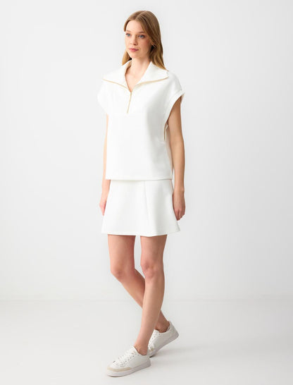 Relaxed Fit High Waist Knitted Mini Skirt