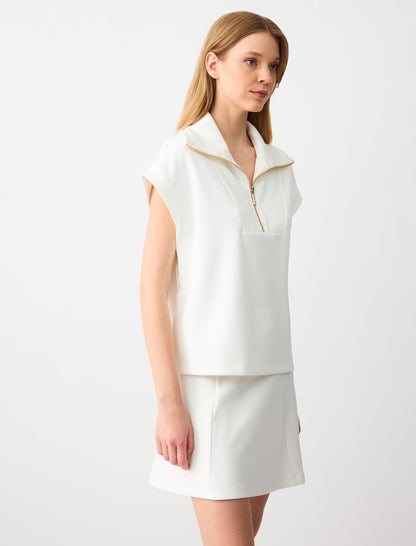 Relaxed Fit High Waist Knitted Mini Skirt