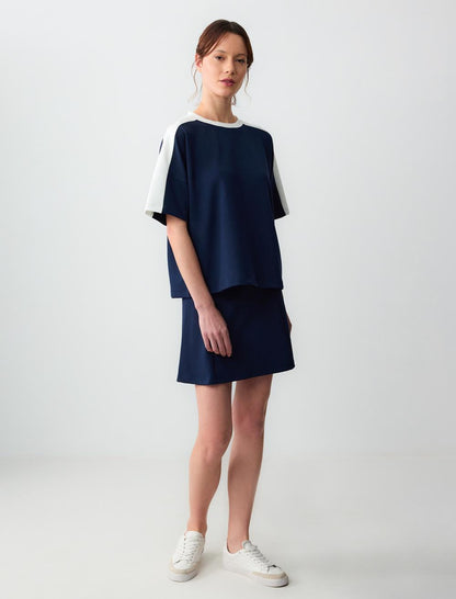 Relaxed Fit High Waist Knitted Mini Skirt