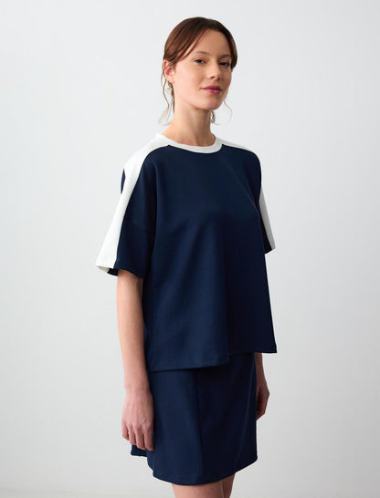 Relaxed Fit High Waist Knitted Mini Skirt