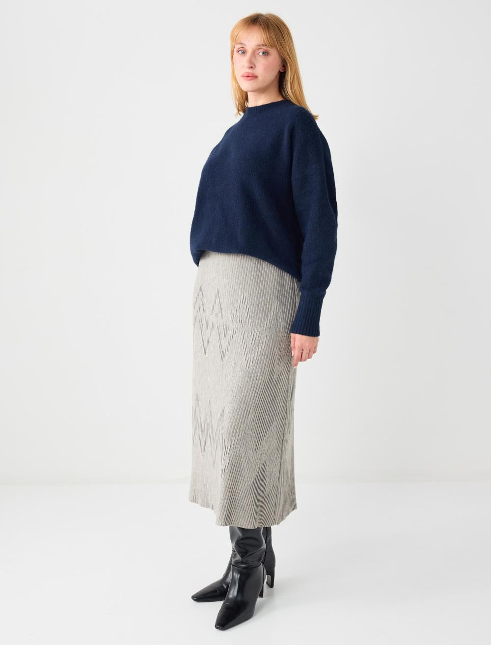 Loose Fit Skirt - Beige - 5WW076106130