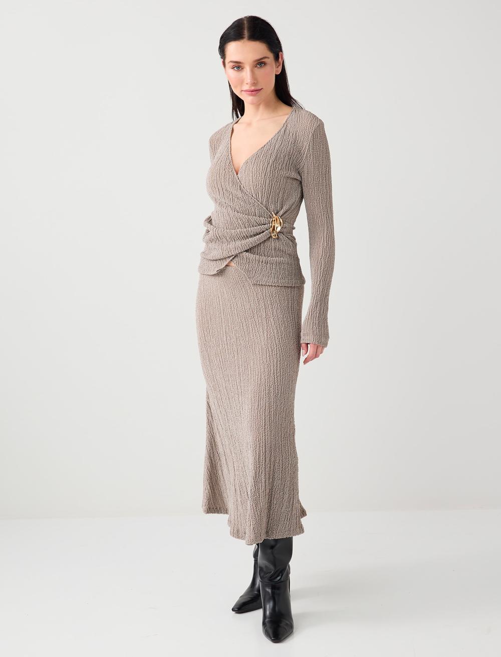Relaxed Fit Polyester Blend Skirt - 6SW075493
