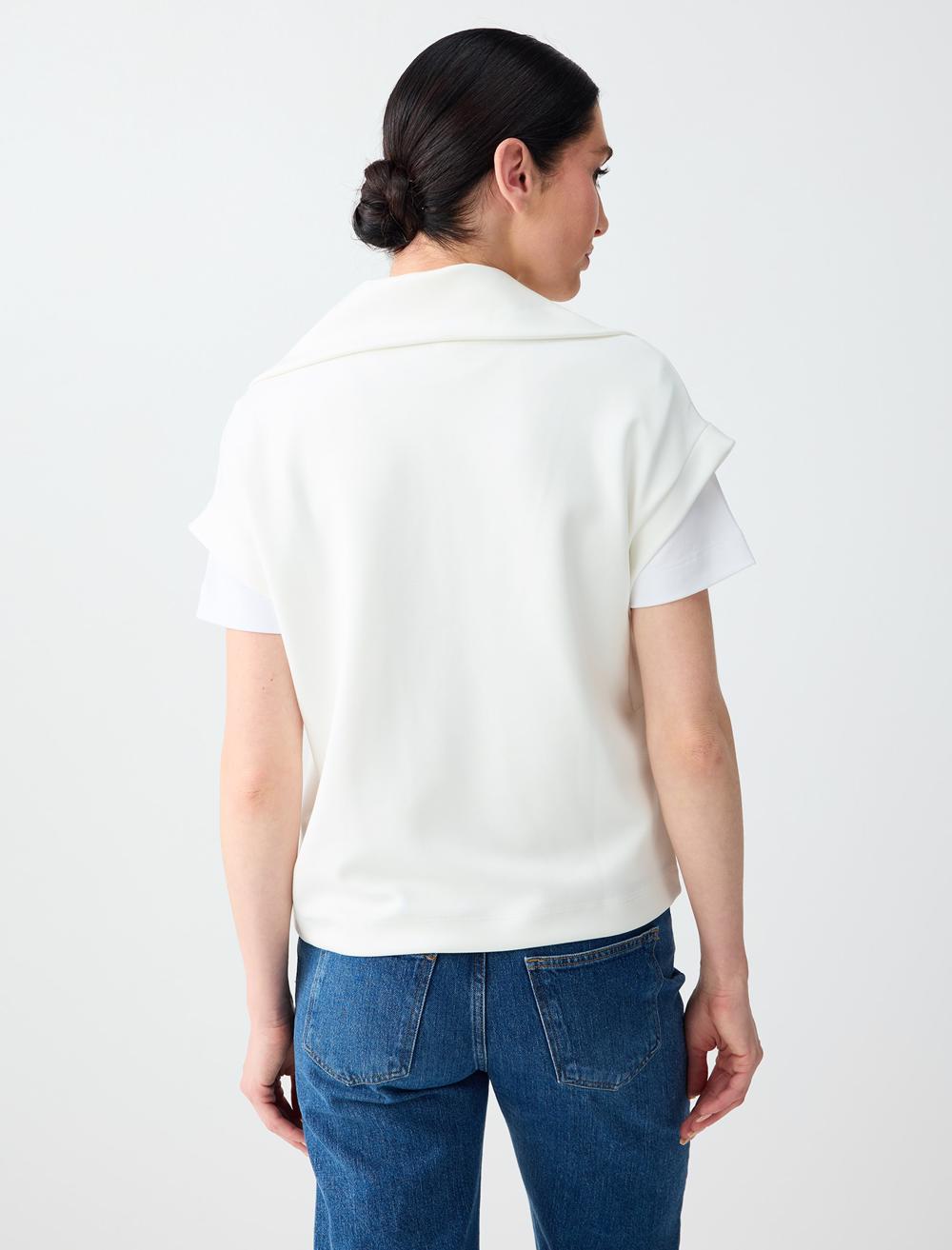 Ss Zippered Sweatshirt - White