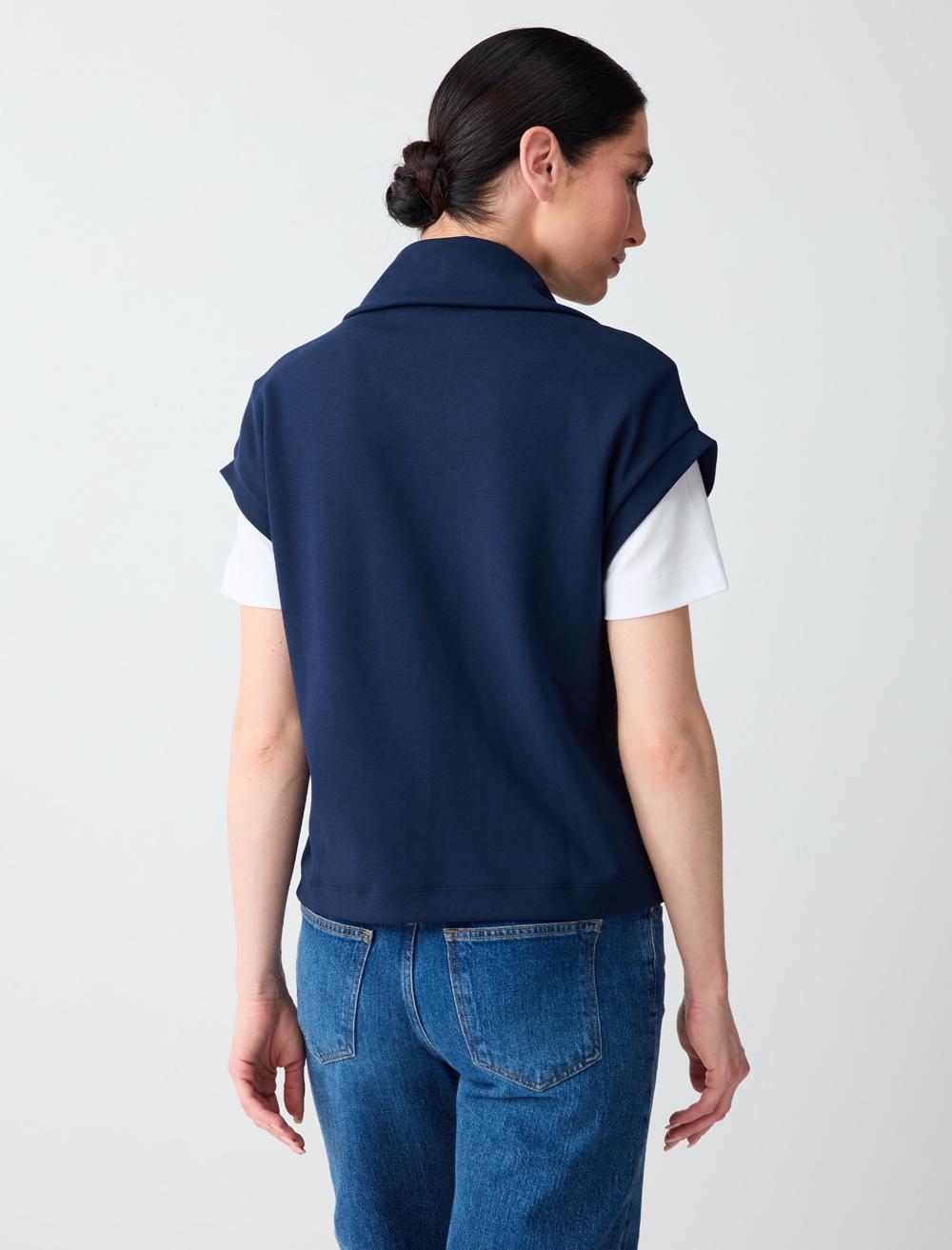 Ss Zippered Sweatshirt - Dark Blue