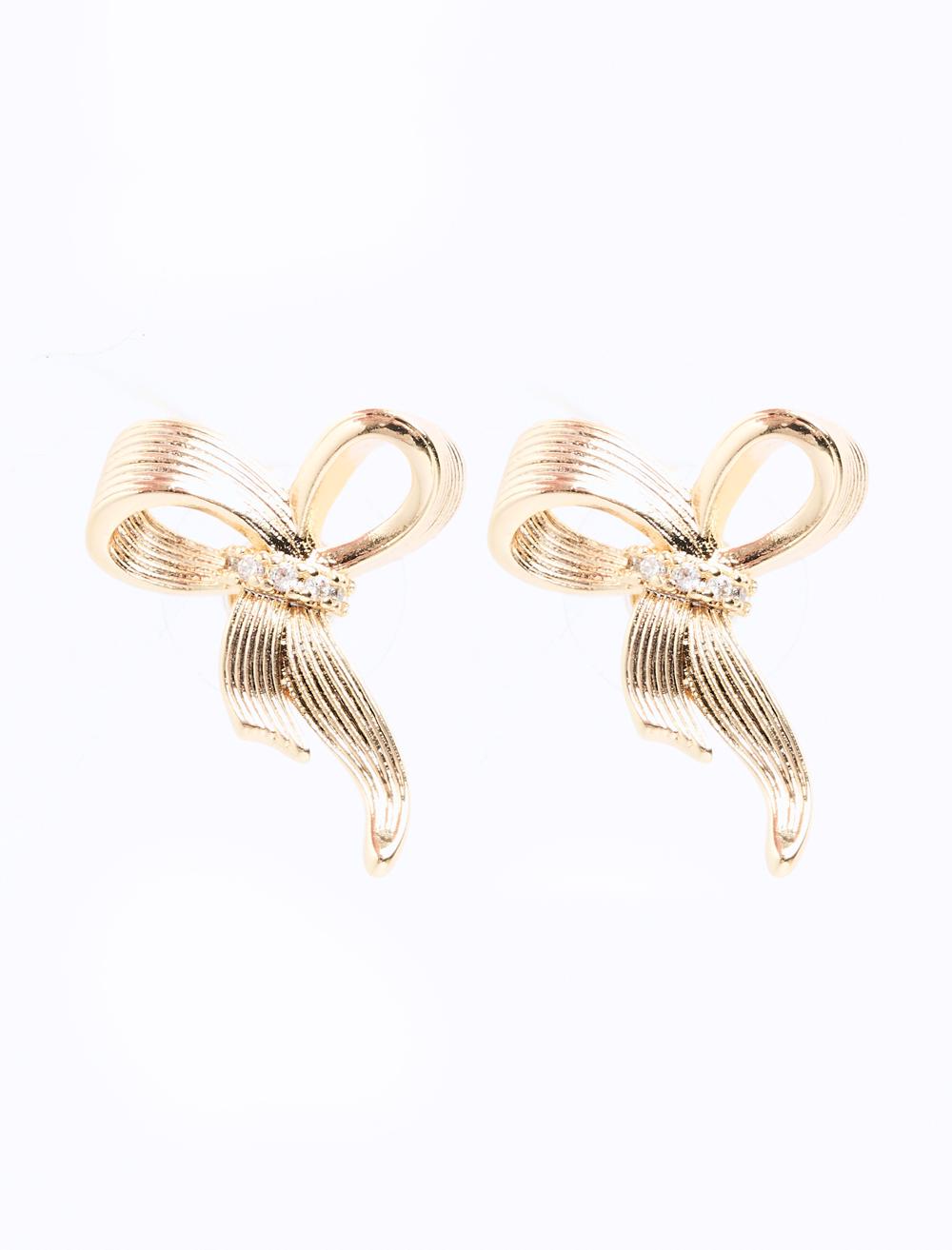 Elegant Earrings with Bow Figures